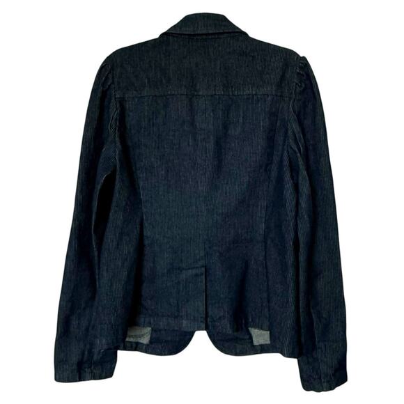 Vintage Denim Jacket Blazer Jean Jacket 100% Cotton Womens Sz Medium Dark Wash - Picture 2 of 9